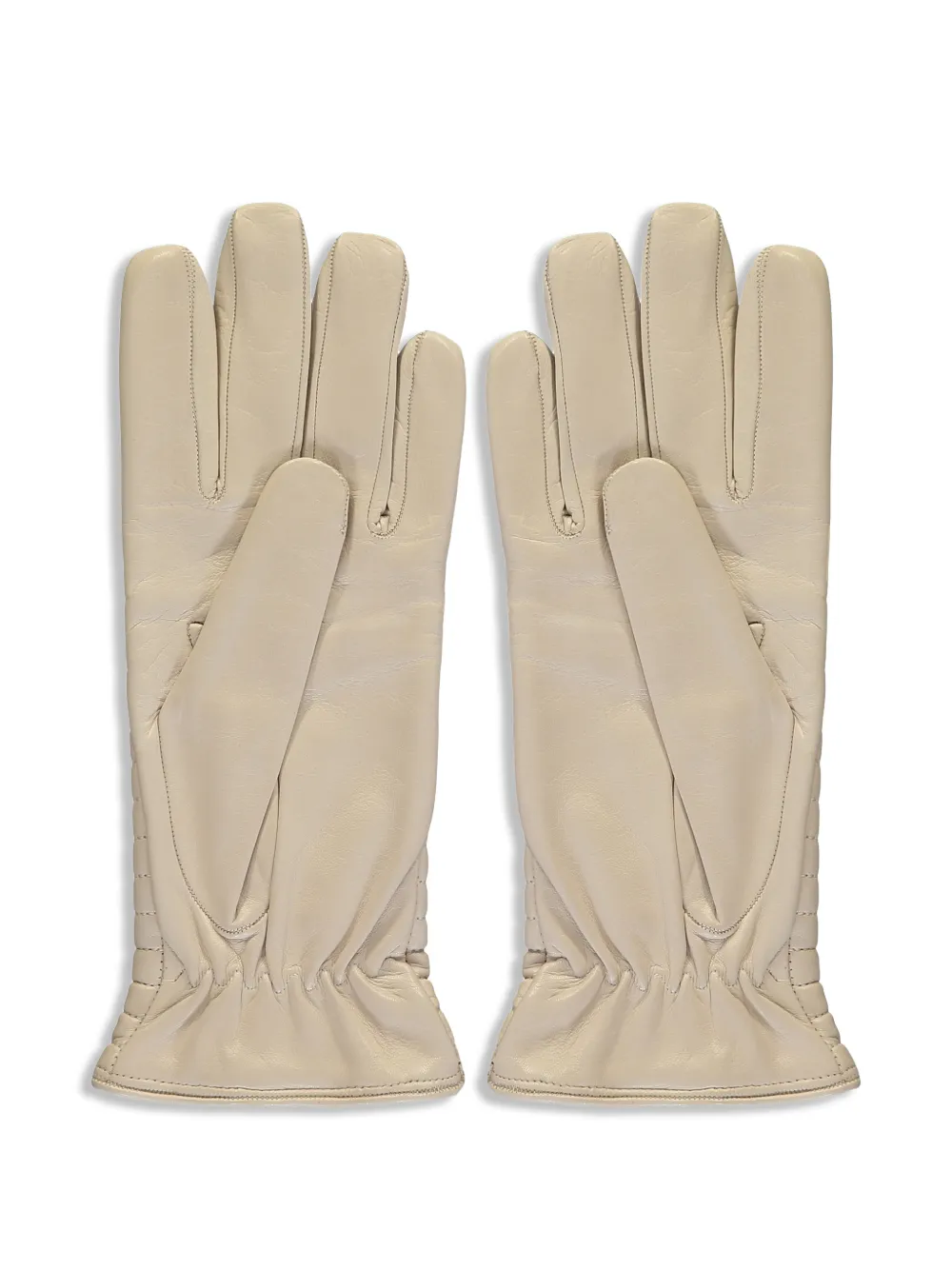 Moorer Gewatteerde handschoenen met rits Beige