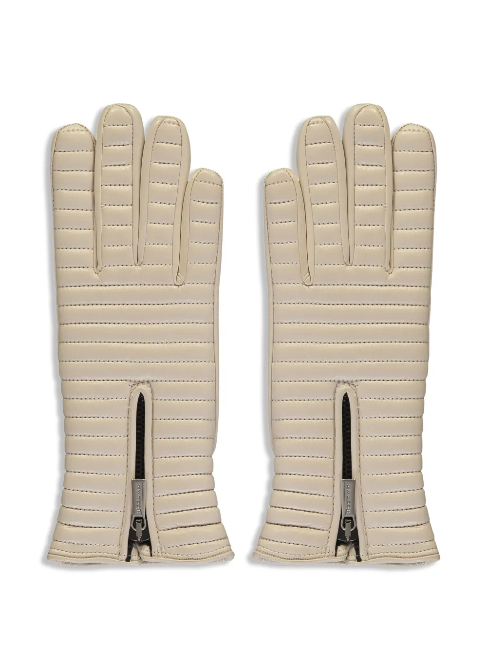 Moorer Gewatteerde handschoenen met rits Beige