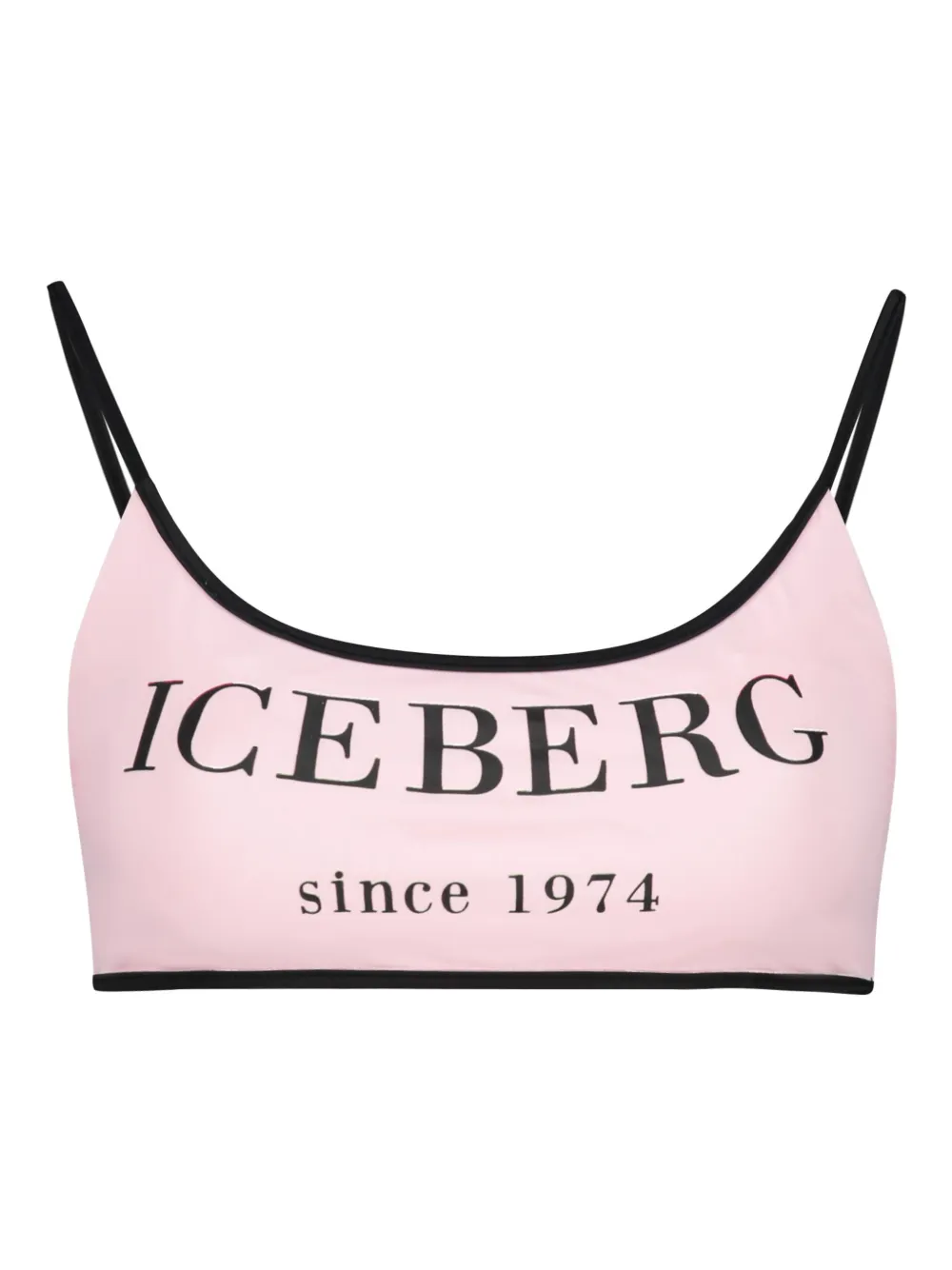 Iceberg logo-print bikini top Roze