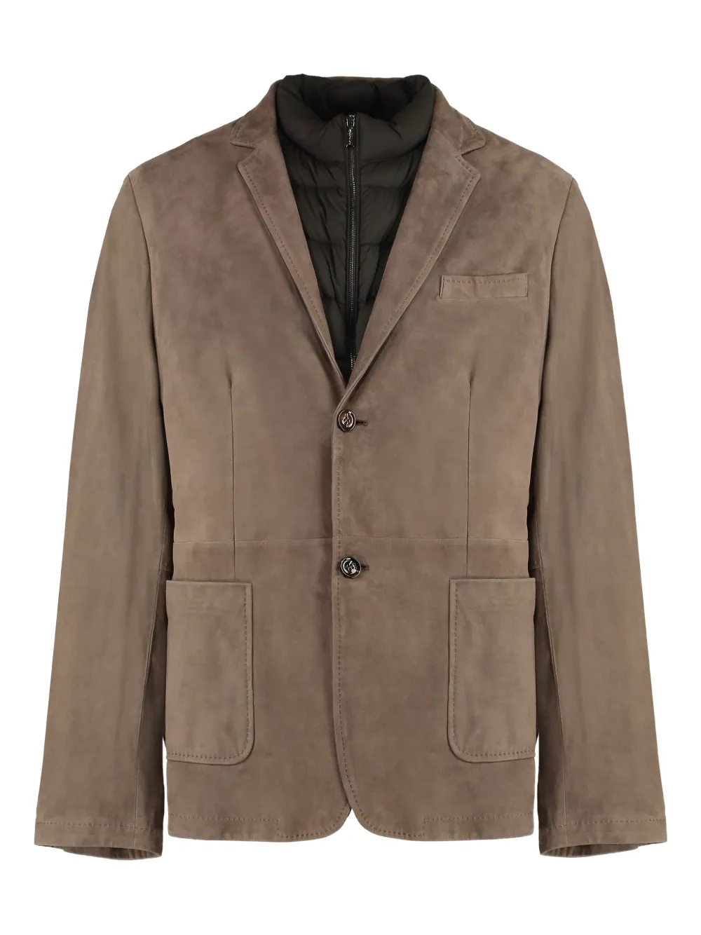 Moorer suede lapel jacket Bruin