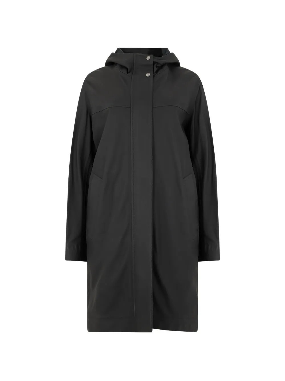 Moorer Josie-P hooded concealed-fastening raincoat - Schwarz