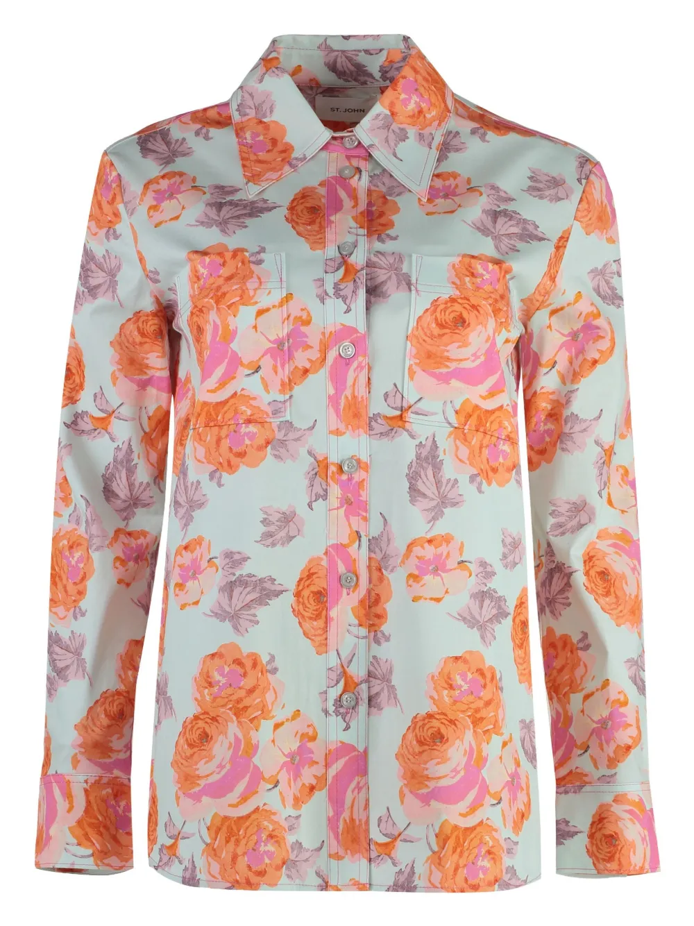 floral-print cotton shirt