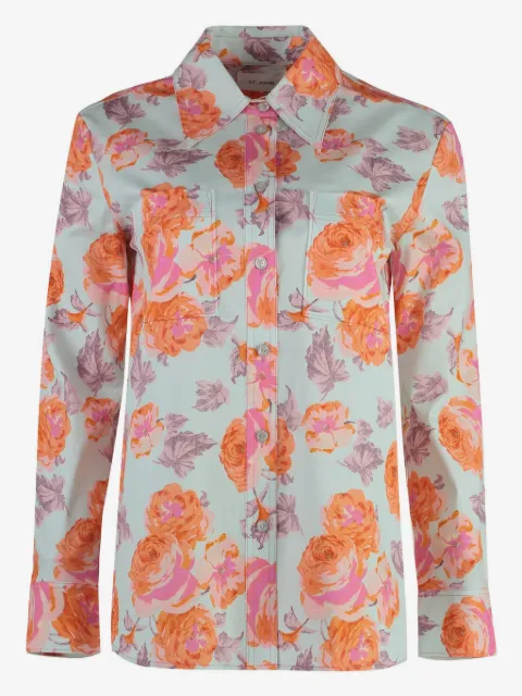 St. John floral-print cotton shirt