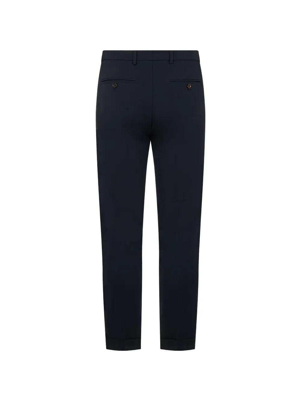 Moorer Plooibroek met omgeslagen pijpen Blauw
