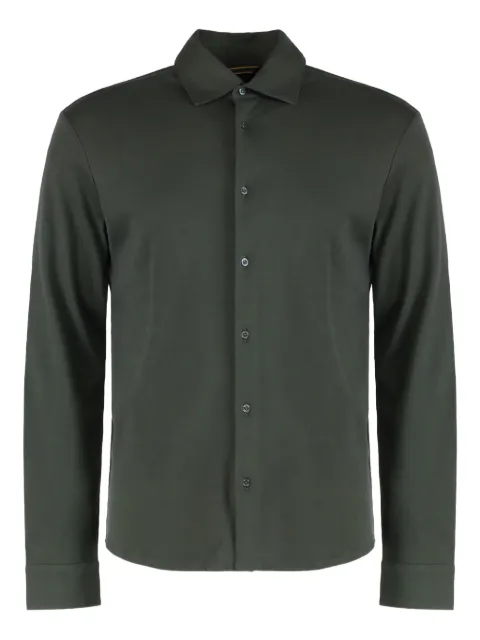 Moorer long-sleeve button-fastening shirt