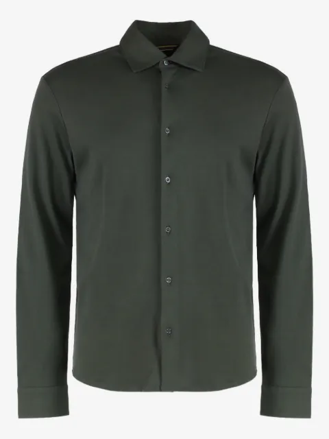 Moorer long-sleeve button-fastening shirt