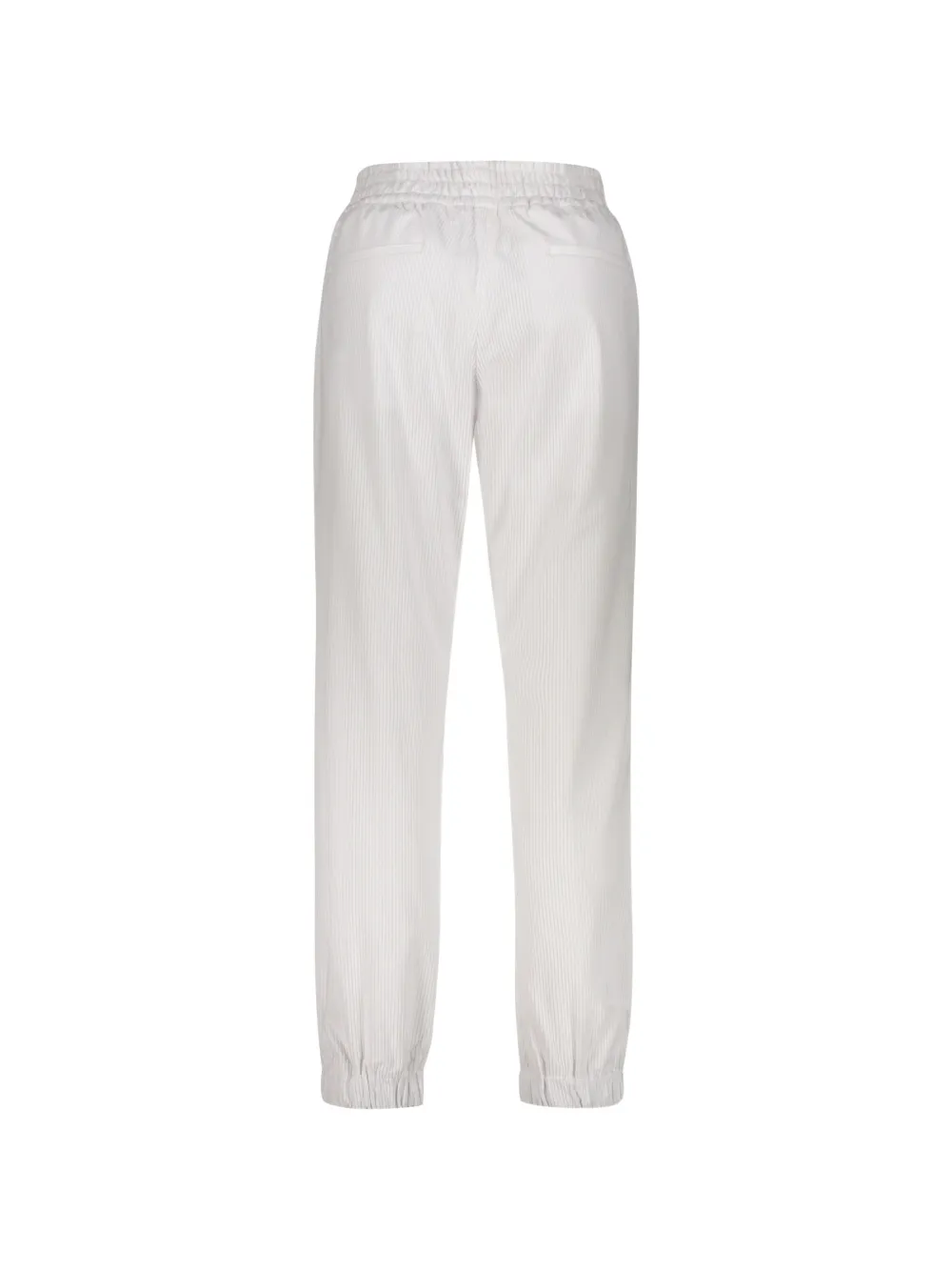 Moorer Ribfluwelen trainingsbroek met elastische manchetten Wit