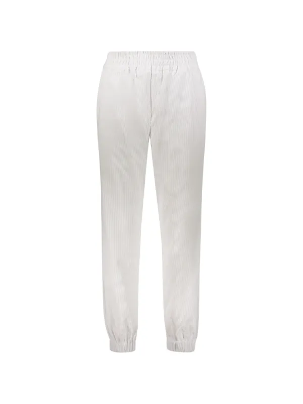 Moorer Corduroy Elasticated-cuff Track Pants in White