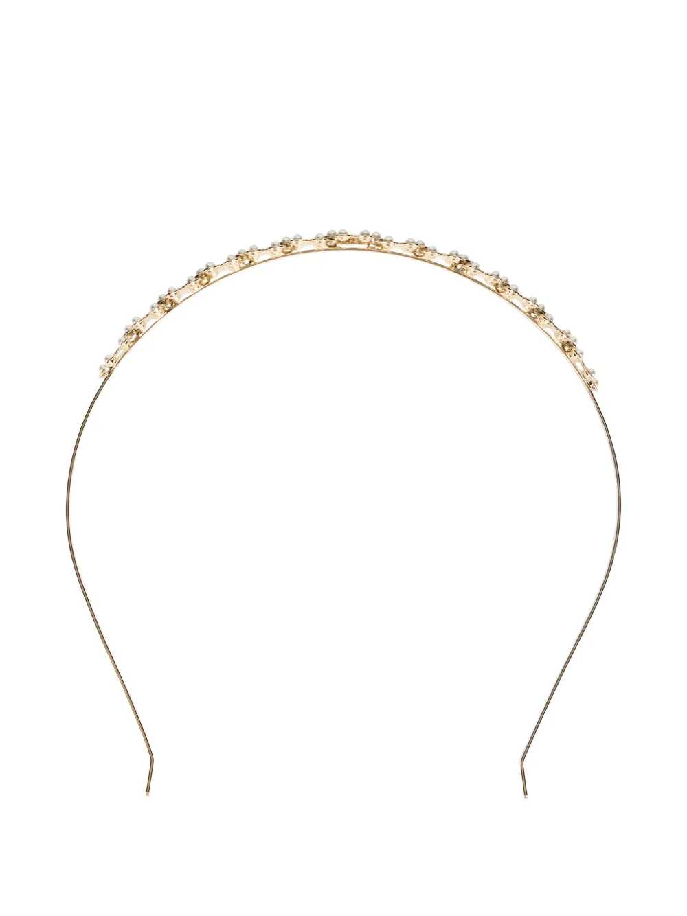  Red(v) Flower Embellished Headband - Gold 