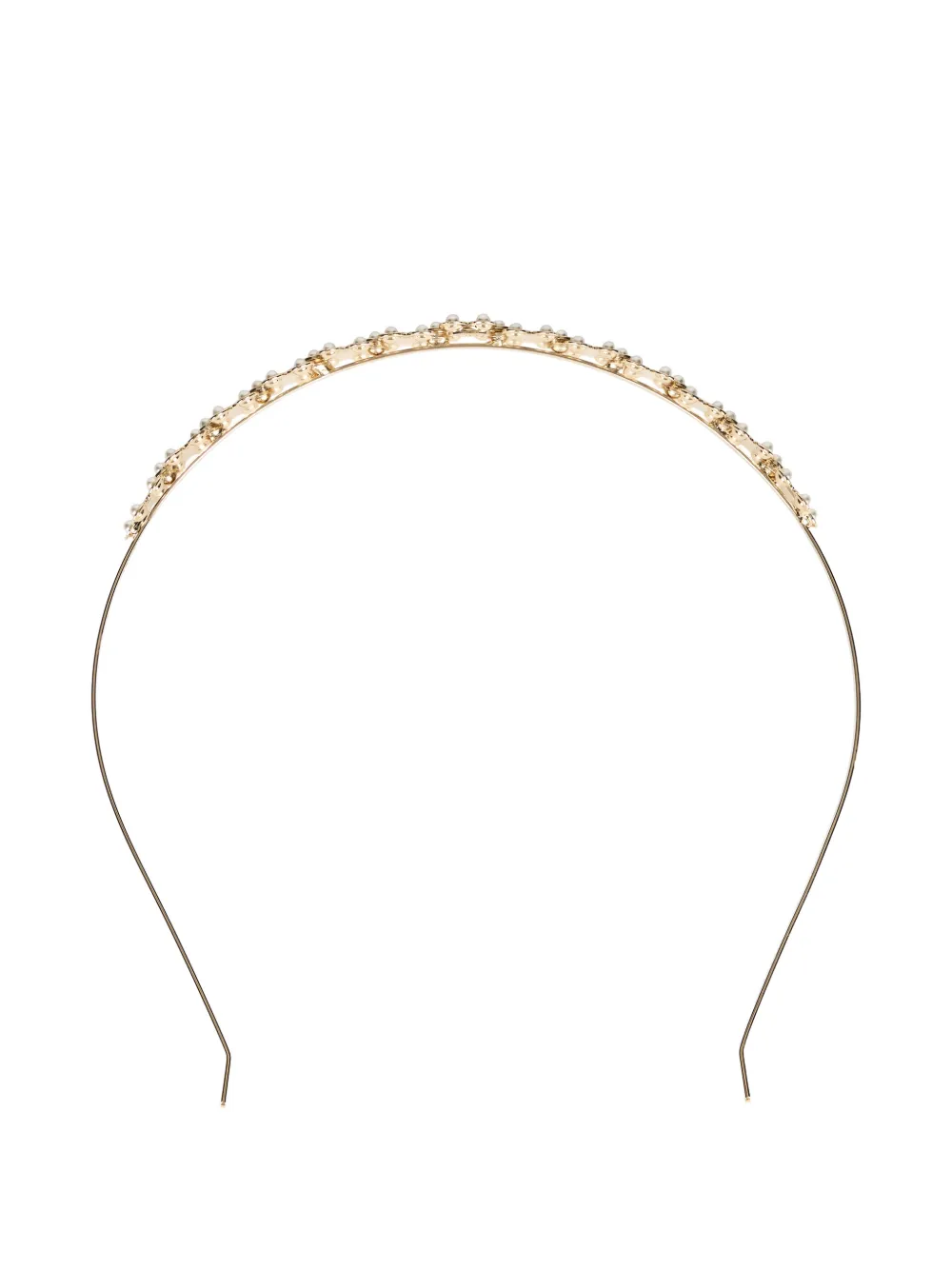  Red(v) Flower Embellished Headband - Gold 