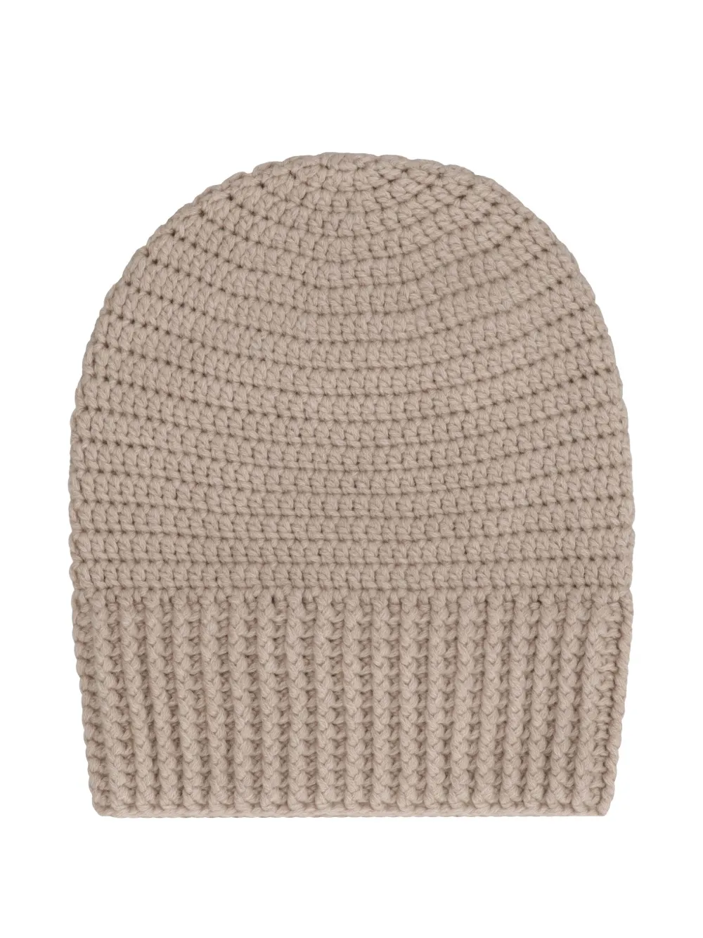 crochet-knit beanie