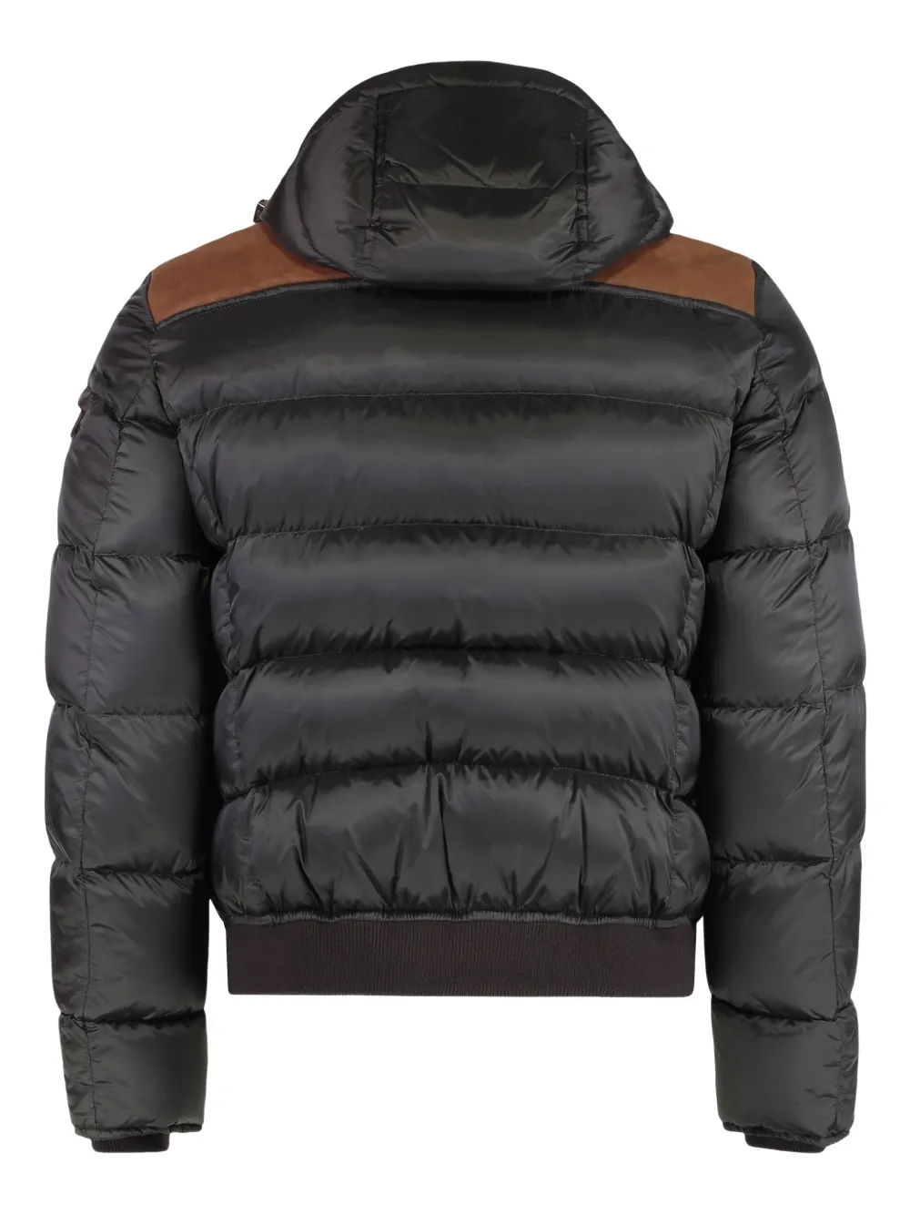 Moorer leather-paneled puffer jacket Zwart
