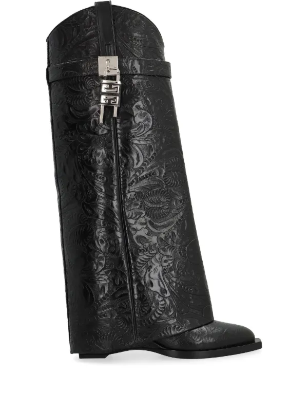 新品★Givency★レディース Shark Lock Cowboy ブーツ 黒 Givenchy Shark Lock ウエスタンブーツ | ブラック | FARFETCH JP