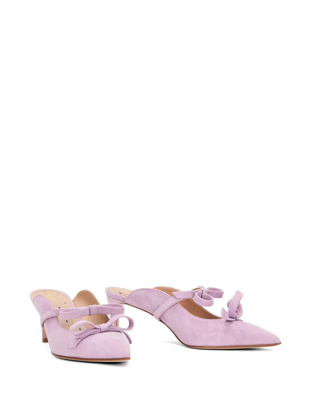 RED(V) bow-detail mules Paars