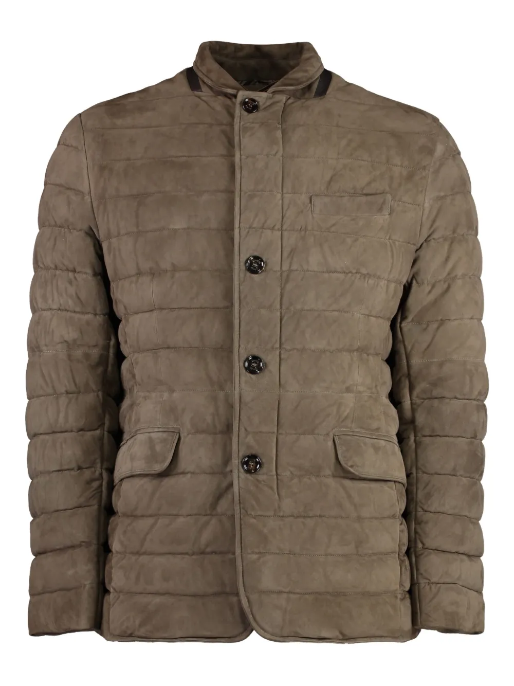 Moorer Zavyer quilted suede jacket Bruin