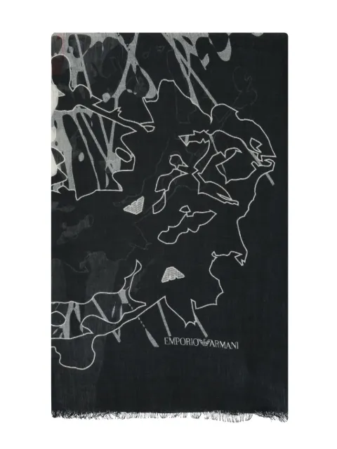 Emporio Armani graphic-print scarf
