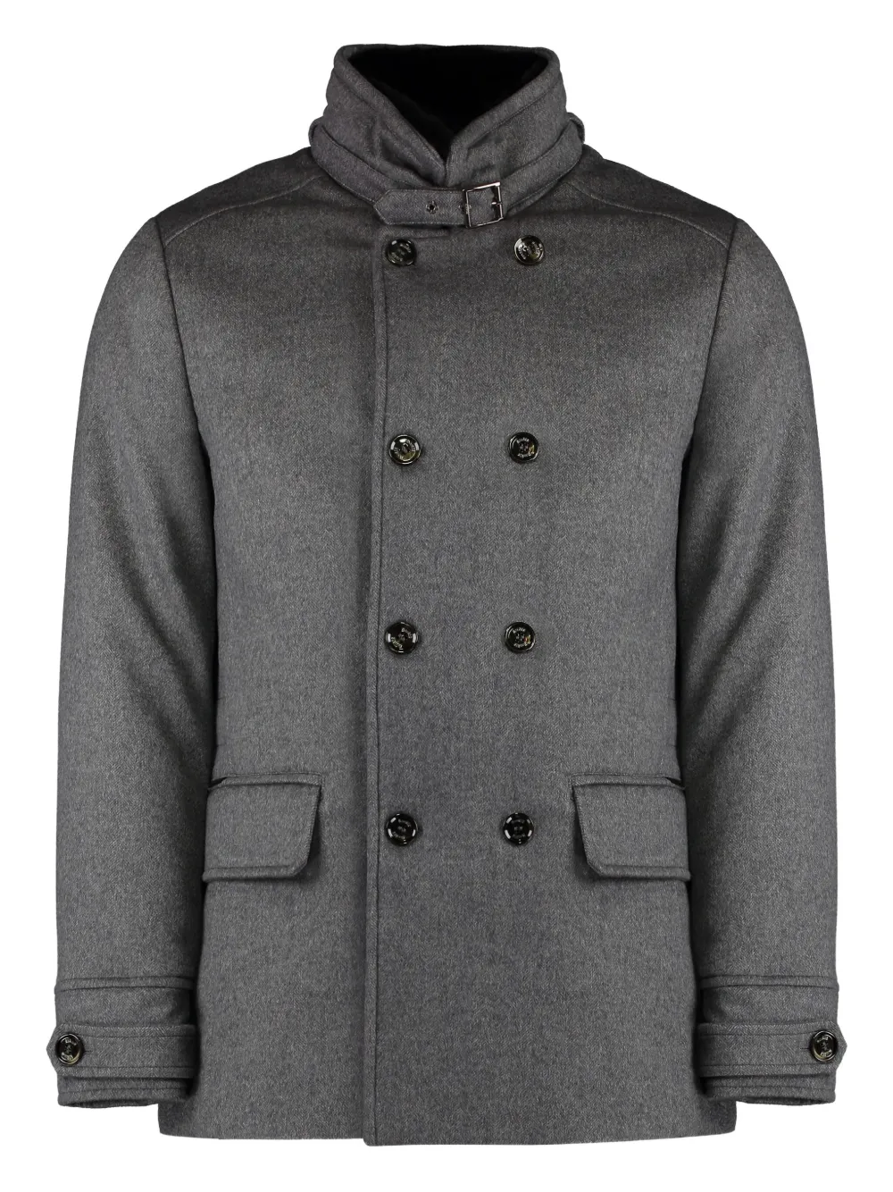 Moorer Double-breasted Coat In Gray