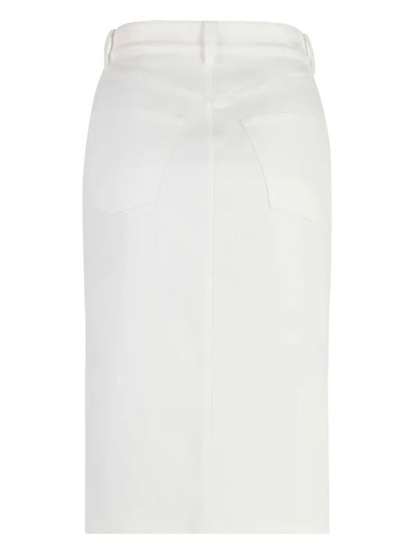 John Tailored Denim Midi Skirt White FARFETCH NZ