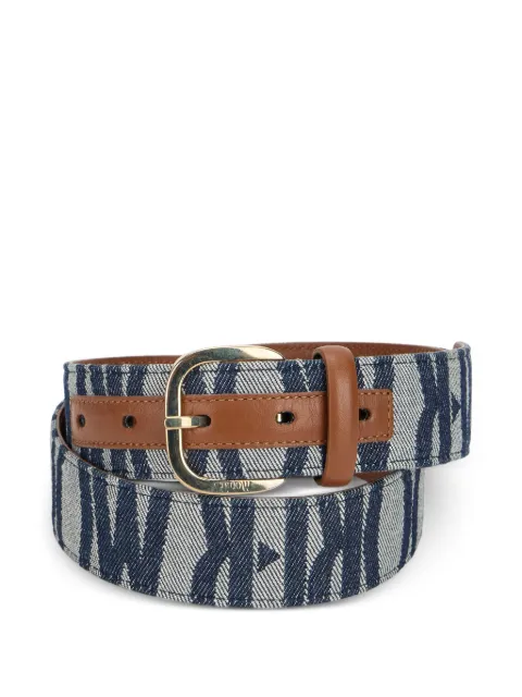 Moorer Kiotojlo monogram-pattern leather-trim belt