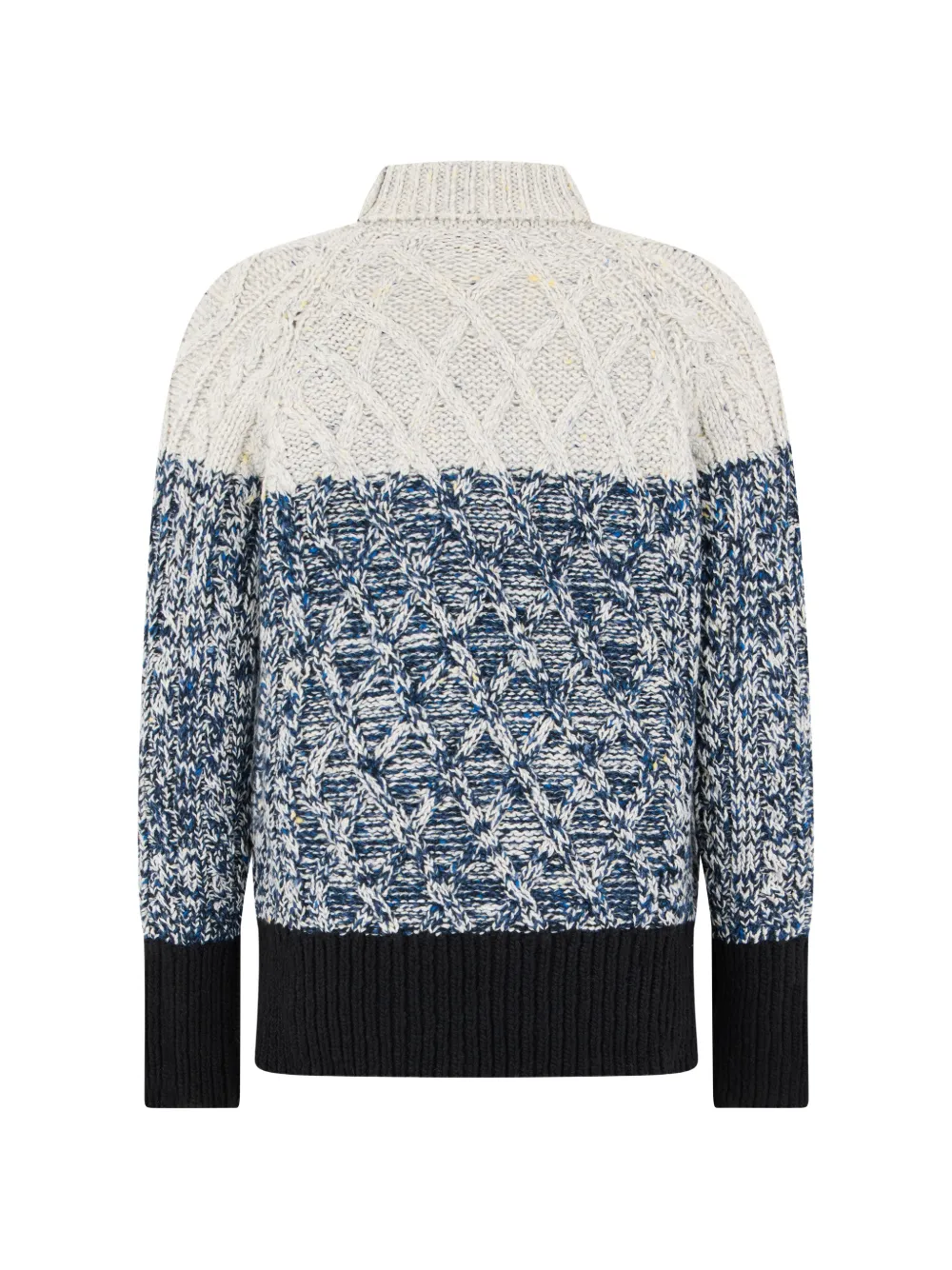 Moorer Lizzy-Ds-W3 cable-knit colour-block sweater Blauw