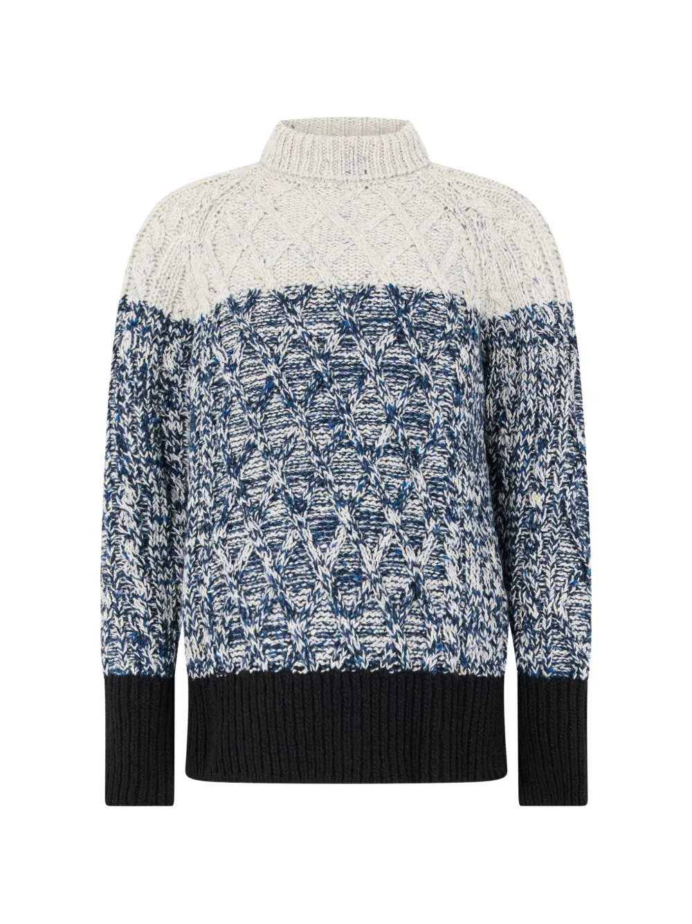 Moorer Lizzy-Ds-W3 cable-knit colour-block sweater - Blue