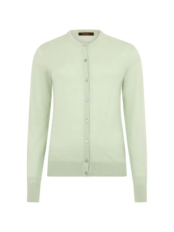 Moorer Button-up Cardigan in Green