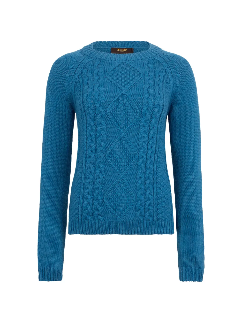 Moorer Ribbed-knit Crew-neck Sweater In Blue
