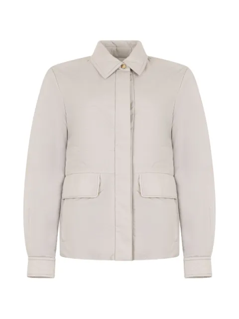 Moorer quilted concealed-fastening jacket