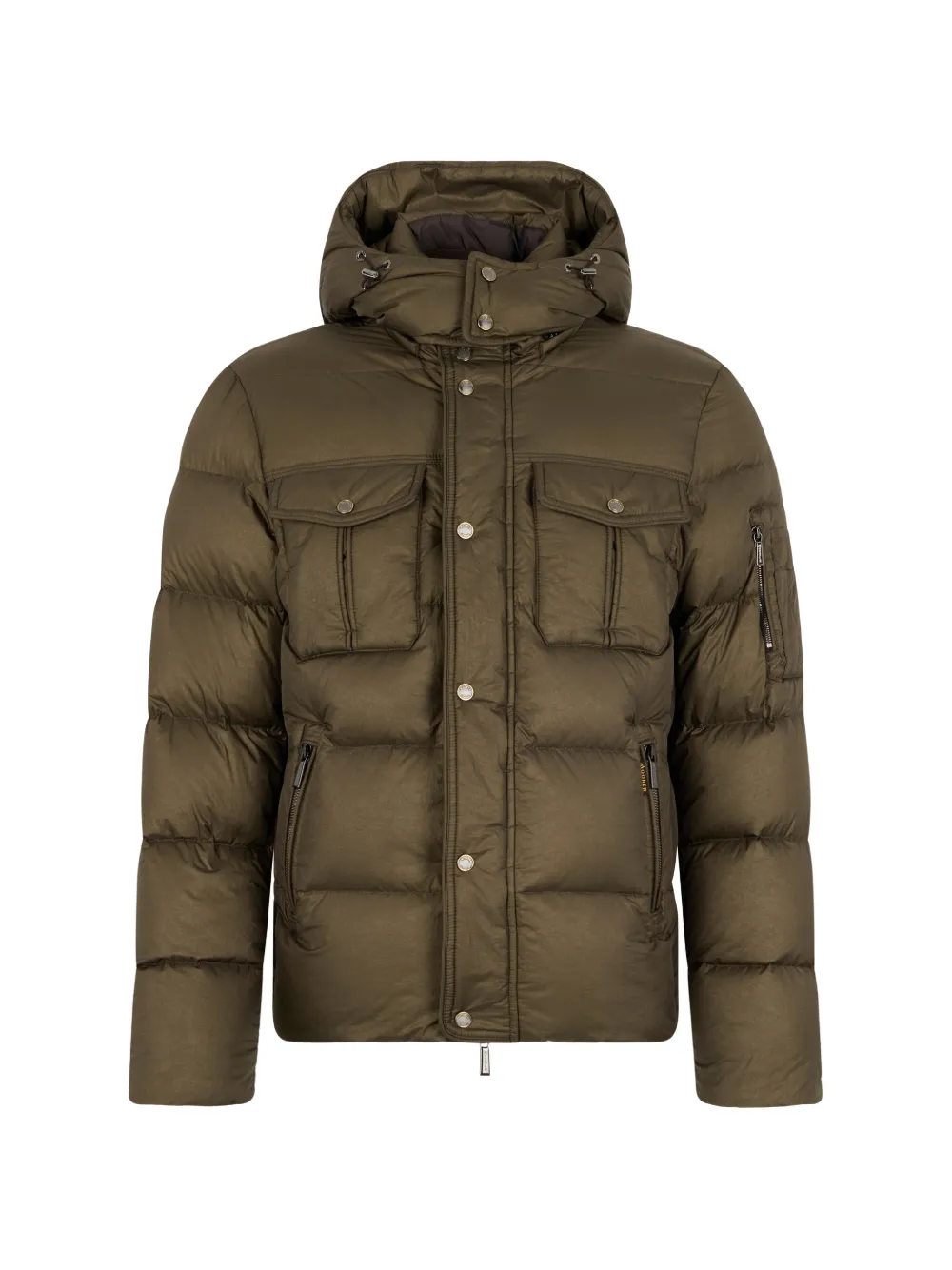 Moorer hooded pocket padded jacket - Verde