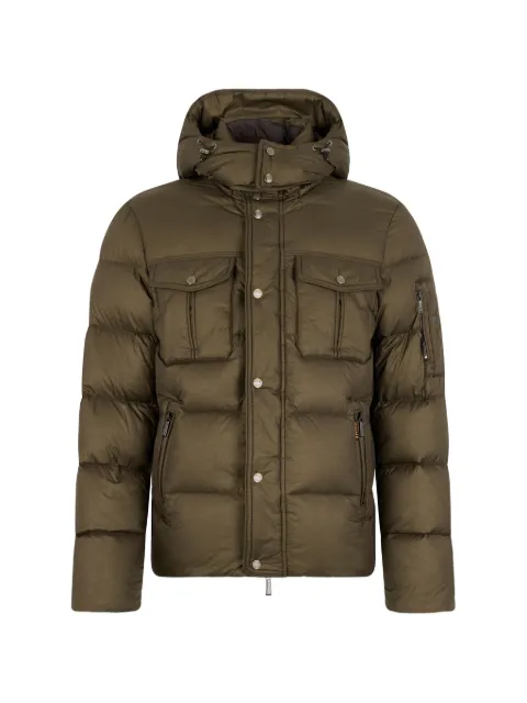 Moorer hooded pocket padded jacket
