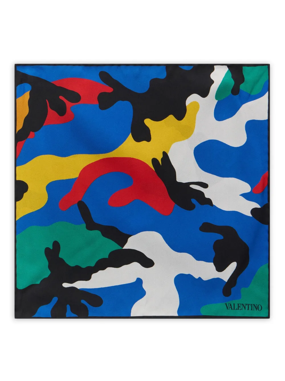 Valentino+Garavani+carre+de+poche+à+motif+camouflage+-+Bleu