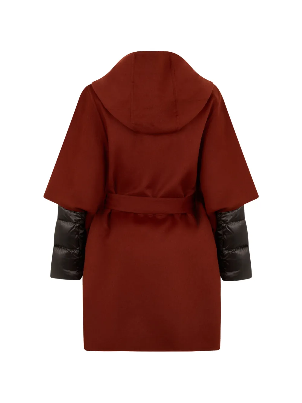  Moorer Hooded Belted Coat - Brown 