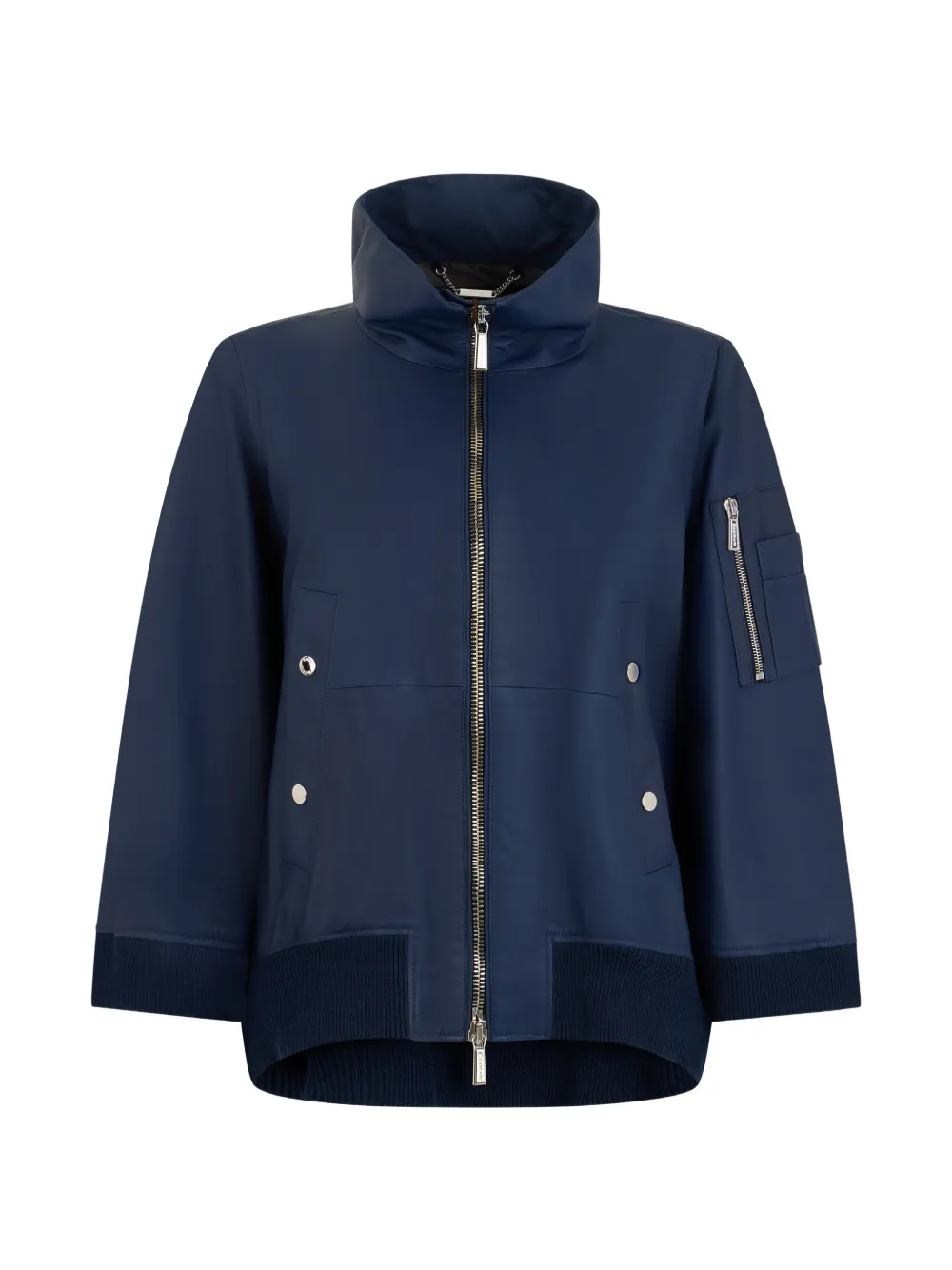 Moorer Olli-P high-neck leather coat - Blau