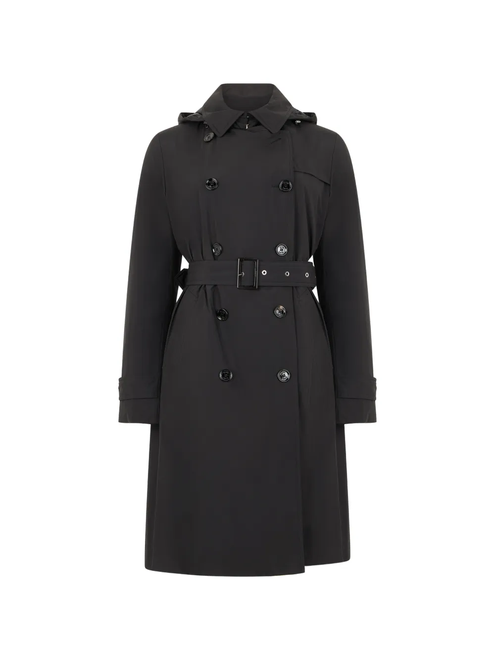 Moorer Rolita-Stp double-breasted hooded trench coat - Schwarz