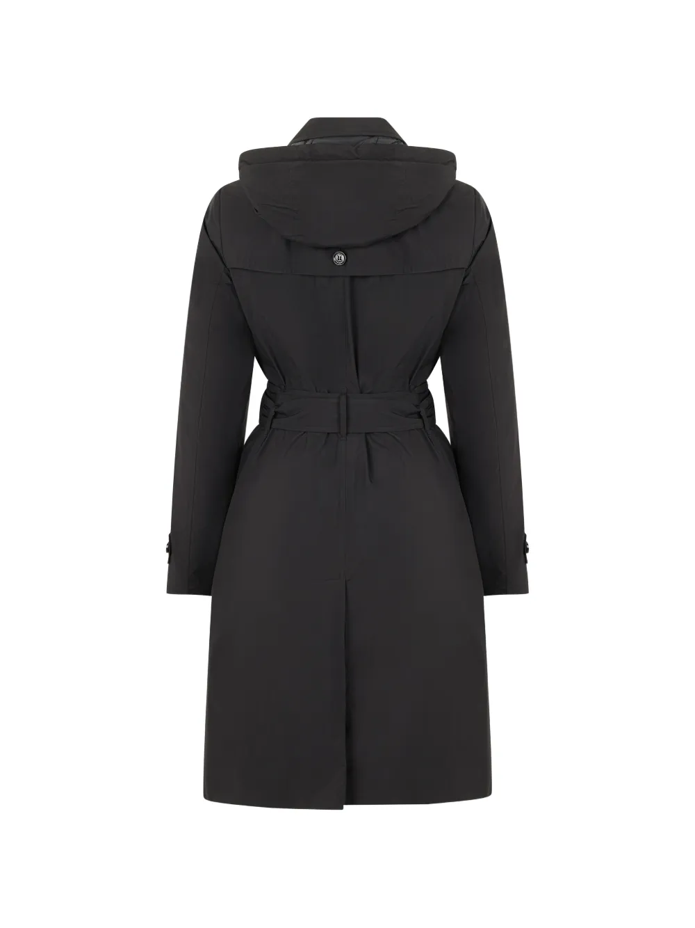 Moorer Rolita-Stp double-breasted hooded trench coat Zwart