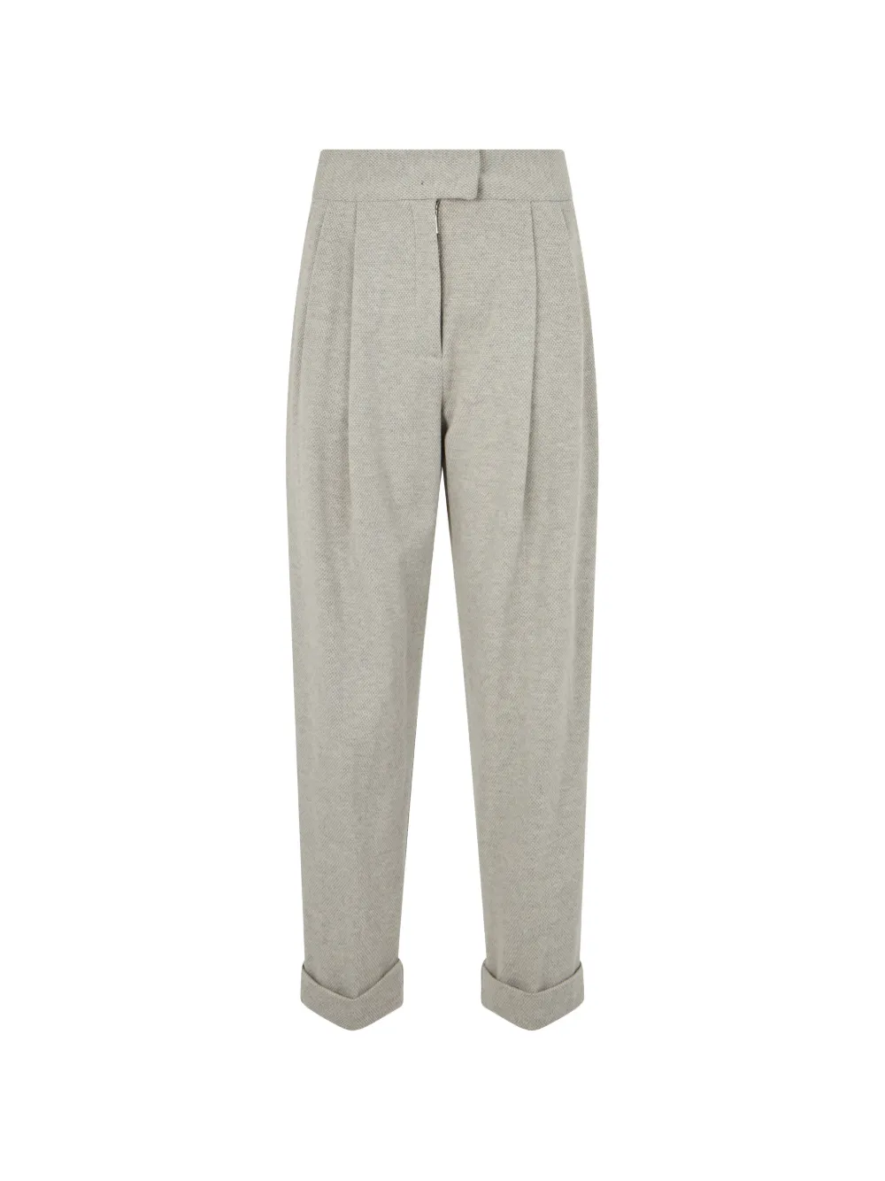 Moorer Ruth-Cms plooibroek met toelopende pijpen Beige