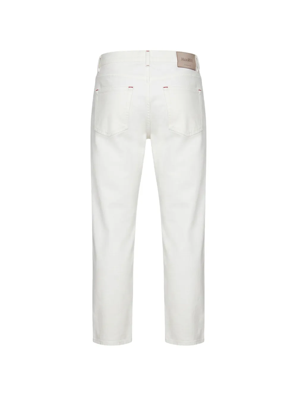 Moorer logo-patch straight-leg jeans Wit