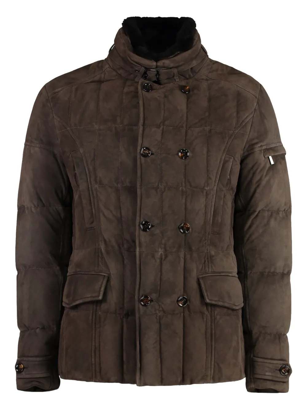 Moorer shearling-collar quilted jacket Bruin