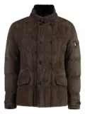 Moorer shearling-collar quilted jacket - Brown
