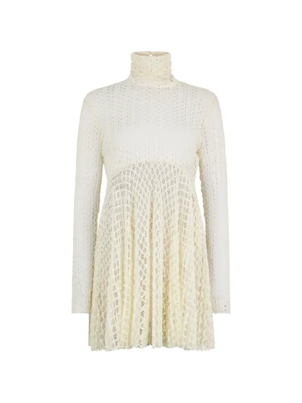 chinese dress ladies Philosophy // White Lace Stripe Dress  VSP Consignment