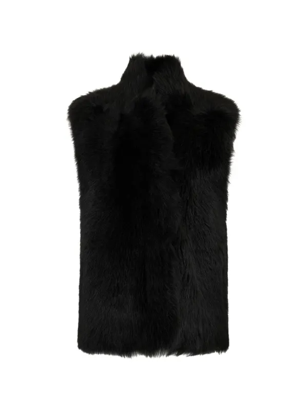 Moorer Fur Dress in Black
