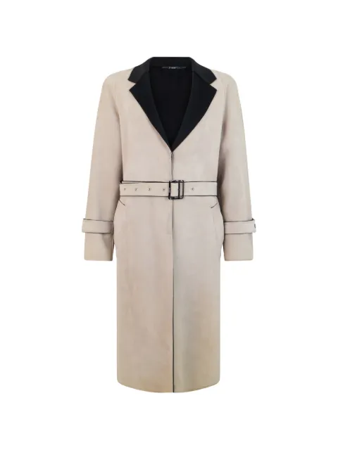 Moorer belted notch-lapel coat