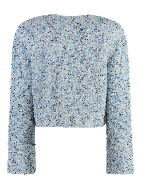 St. John Cropped Tweed Jacket | Blue | FARFETCH