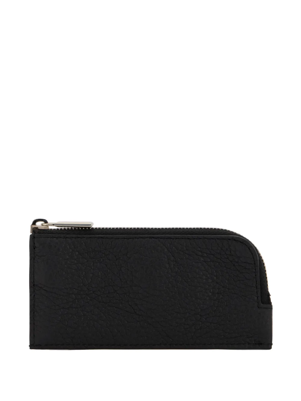 Moorer Grainy Leather Coin Purse In Black