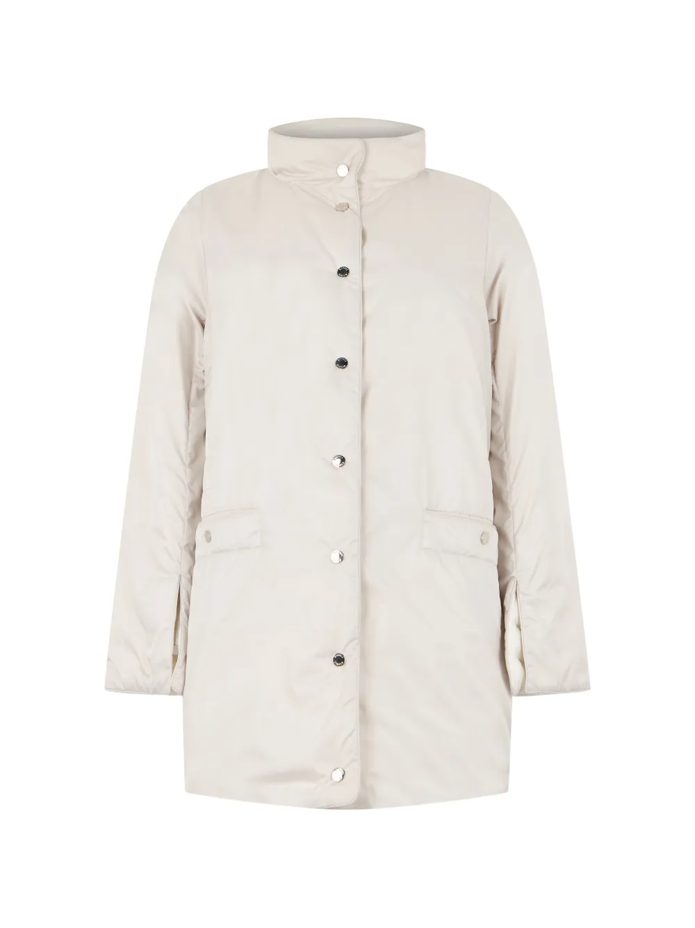 Moorer Mandy-Wk3 high-neck press-stud coat - White