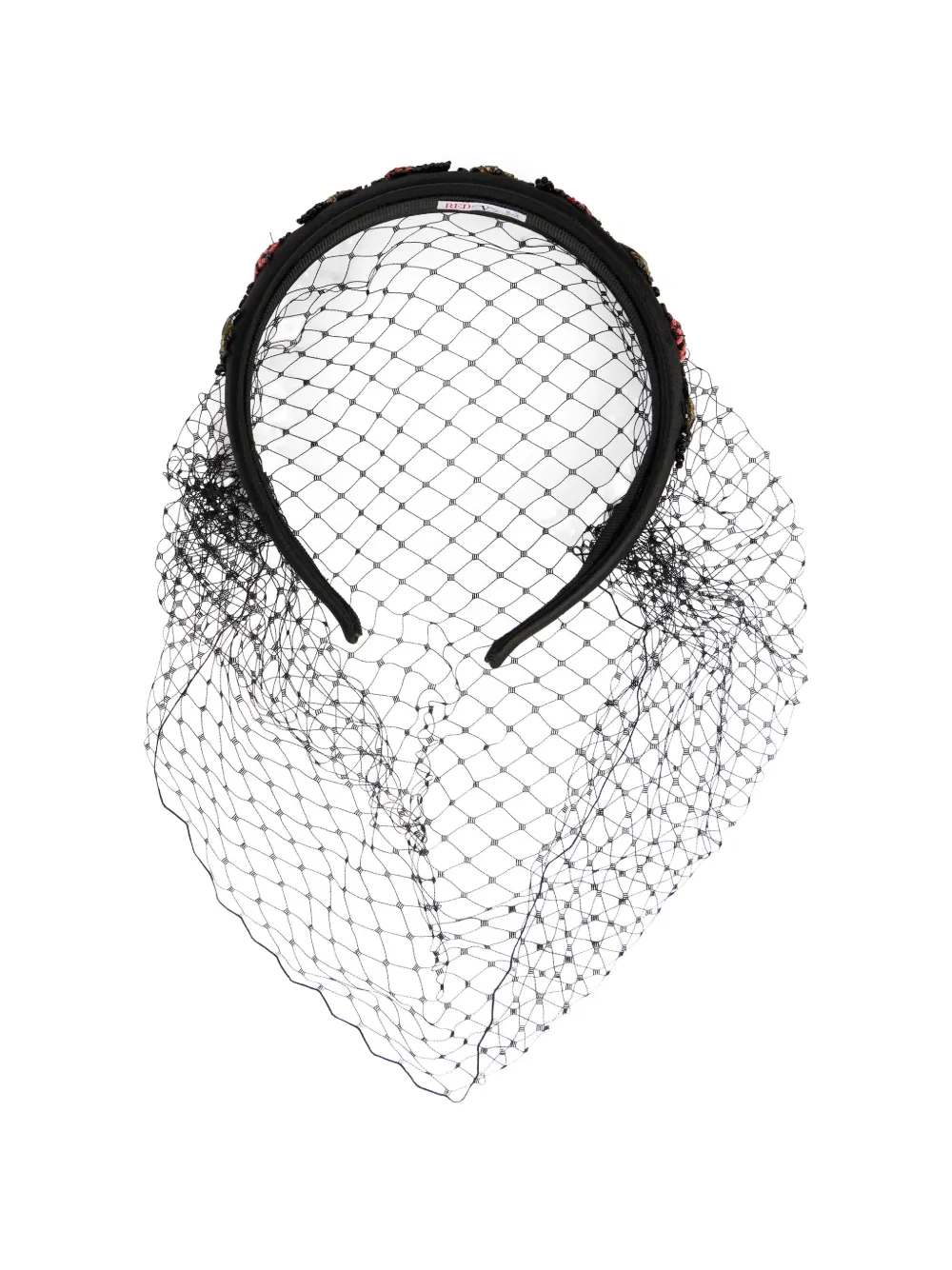 RED(V) bug-beaded headband - Nero