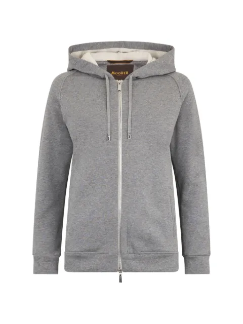 Moorer zip-up drawstring hoodie