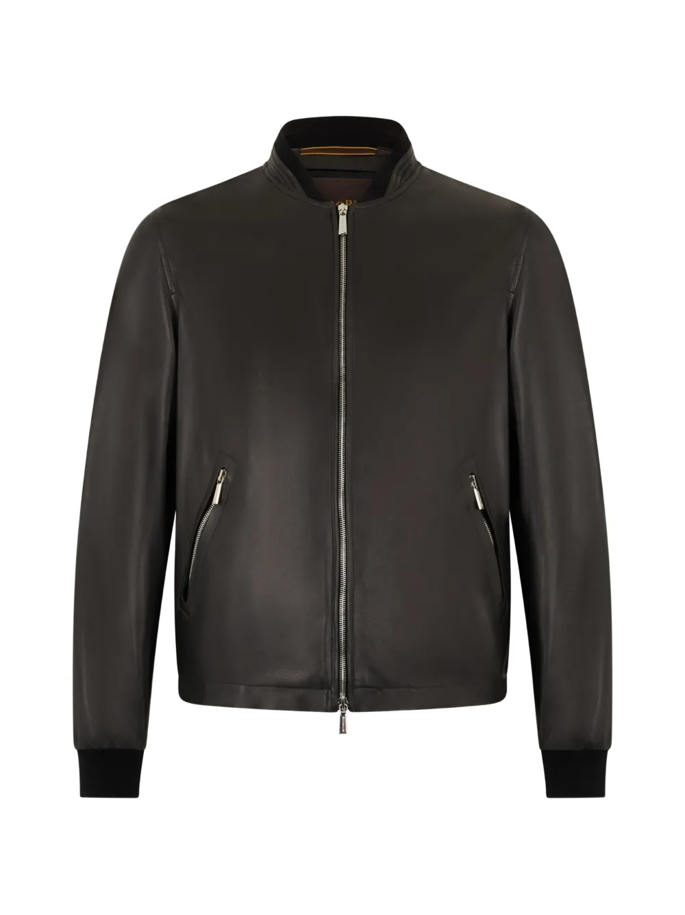 Moorer zipped leather jacket - Nero