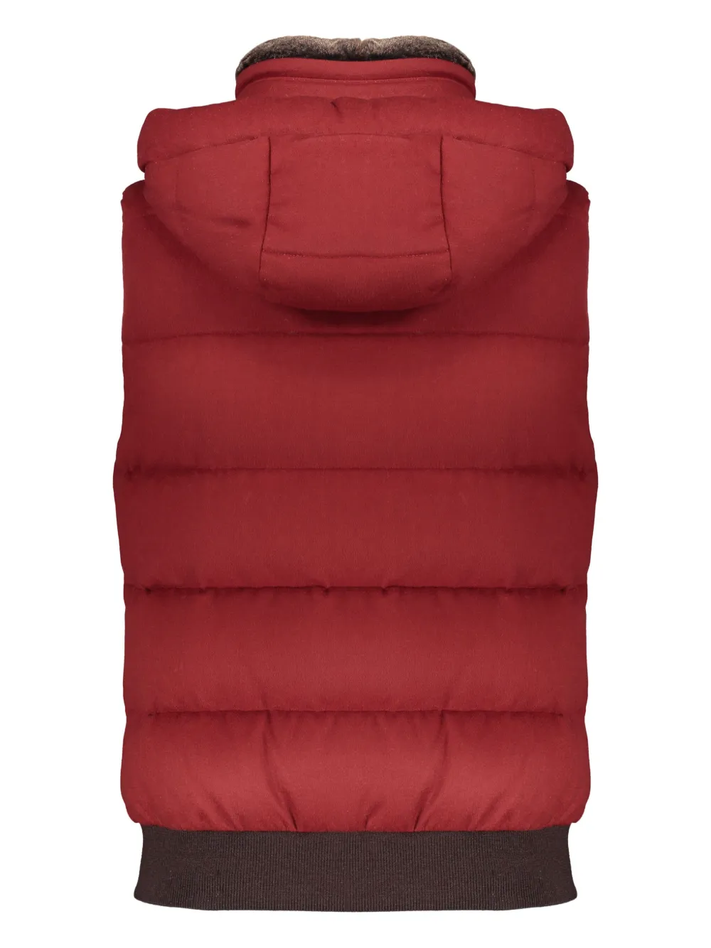 Moorer Hooded-neck Gilet In Burgundy