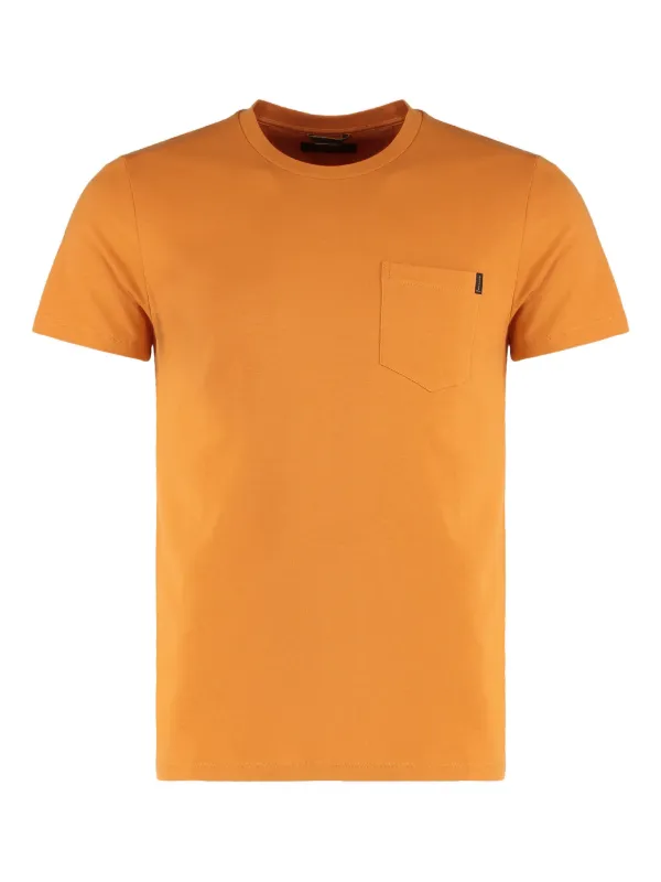 Moorer Crew-neck Short-sleeve Sweater in Orange